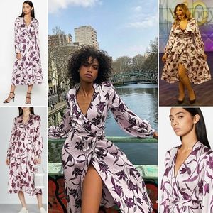 Equipment Andrese Floral Print Silk Wrap Dress